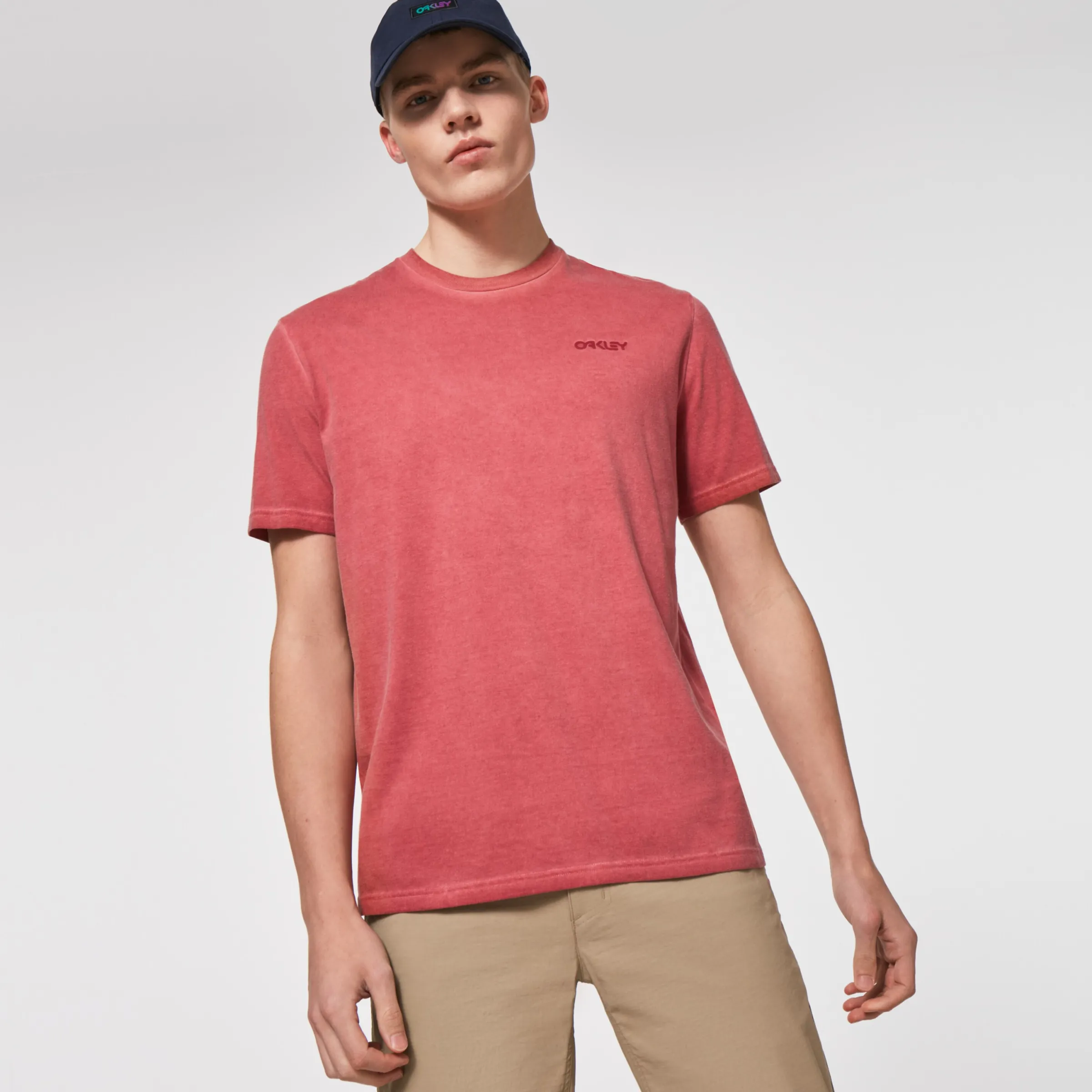 Oakley Overdyed B1B Logo Tee Iron Red Fashion