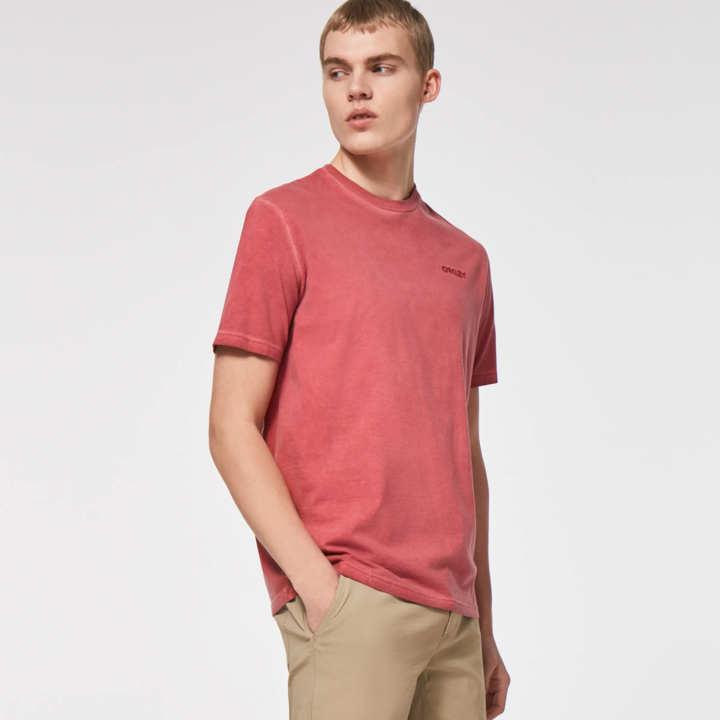 Oakley Overdyed B1B Logo Tee Iron Red Fashion