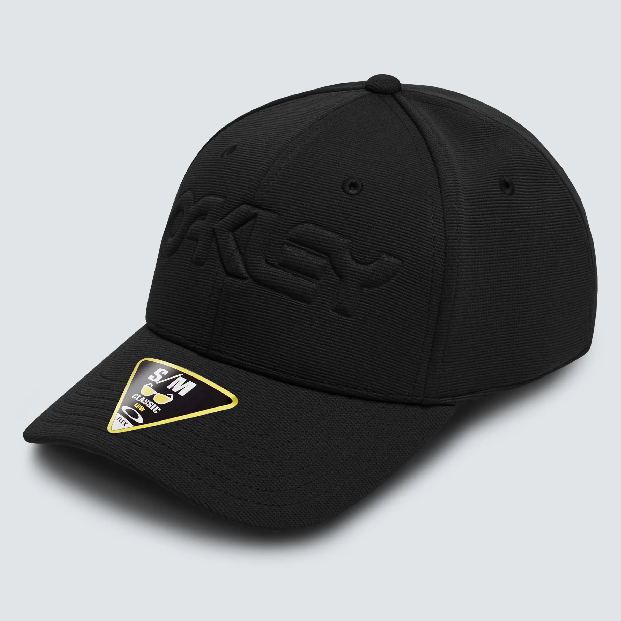 Oakley 6 Panel Stretch Hat Embossed Blackout Hot