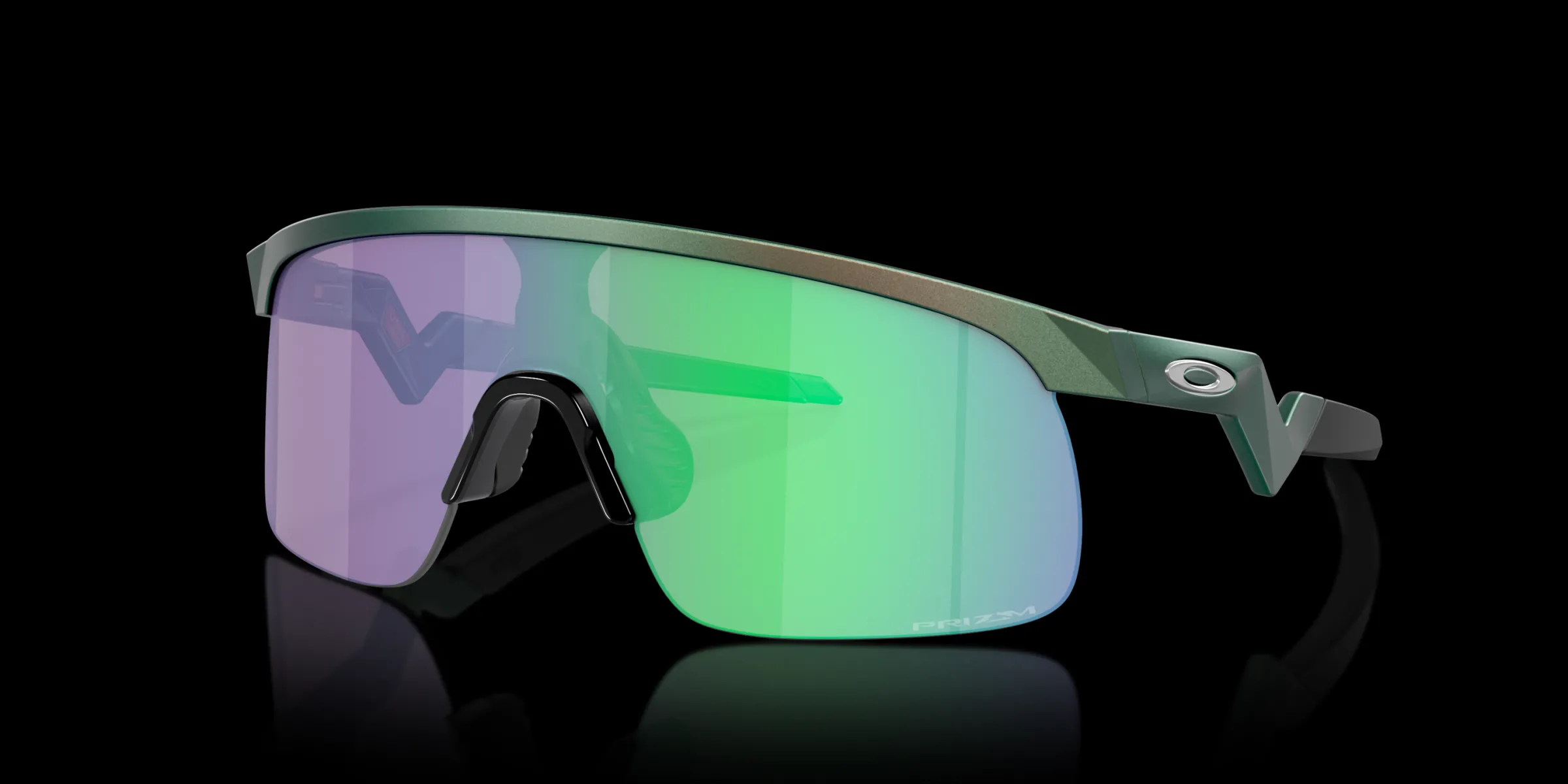 Oakley Resistor (Youth Fit) Discover Collection Matte Silver/Green Colorshift Clearance