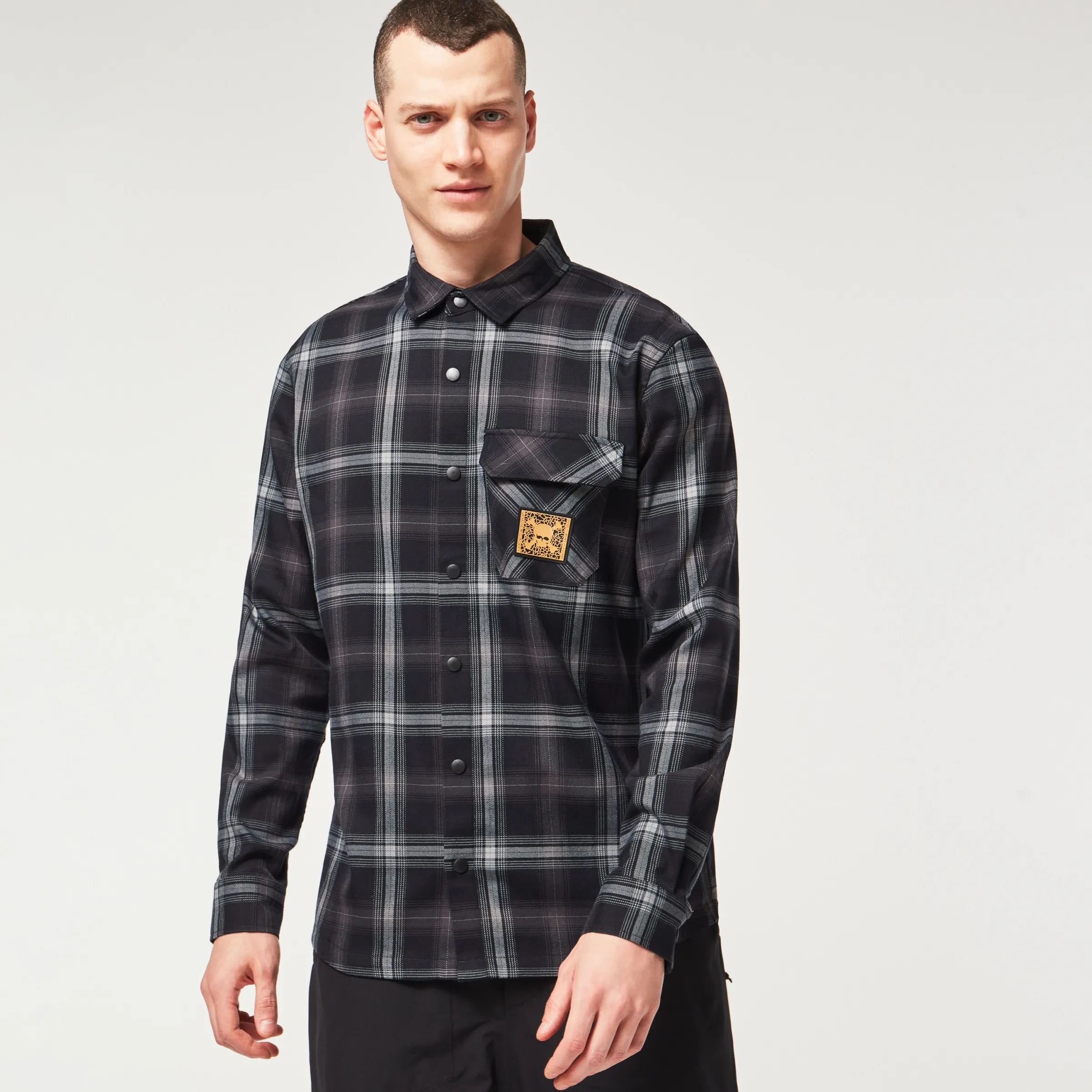 Oakley Tc Skull Flannel Shirt Black/Gray Online