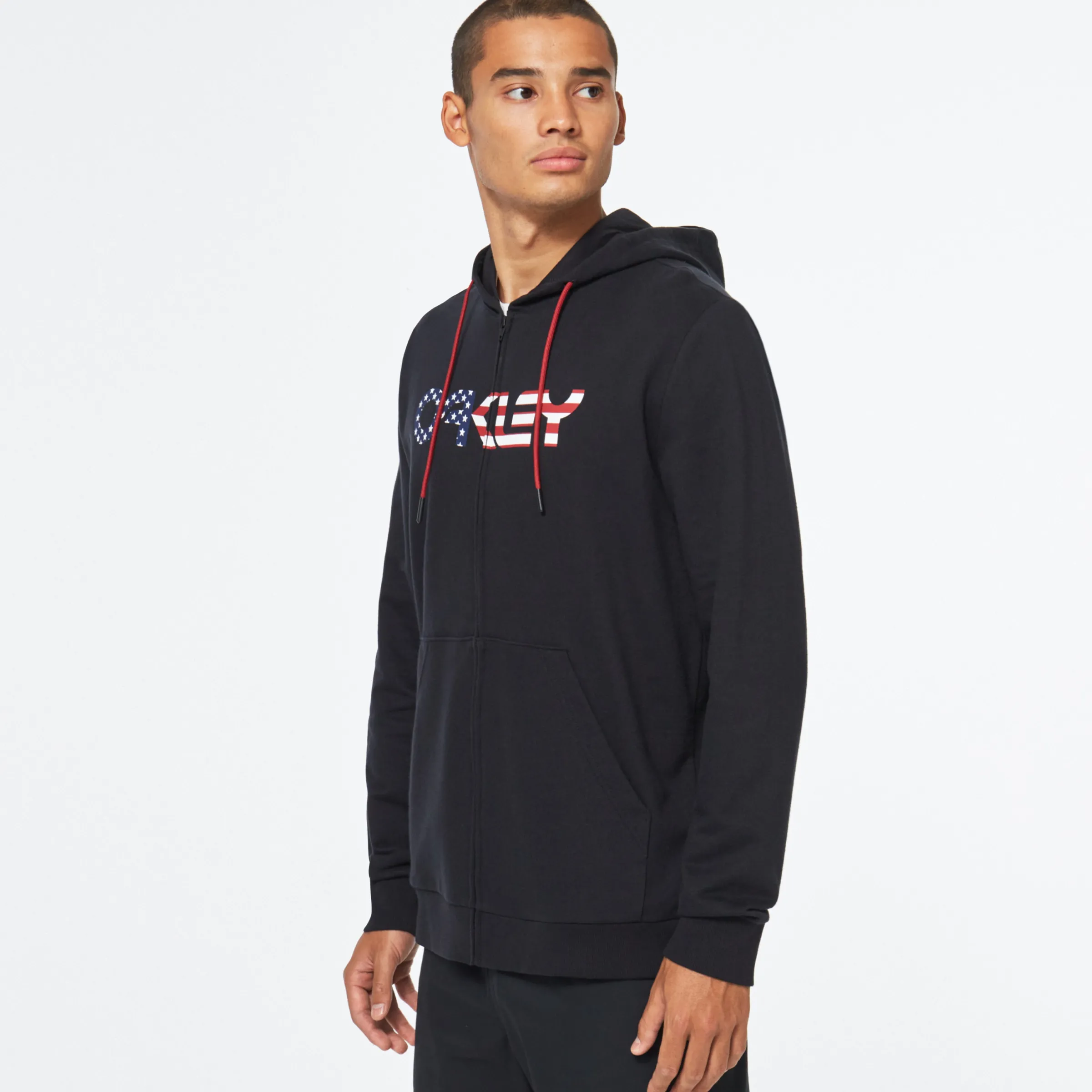 Oakley Teddy Full Zip Hoodie Black/American Flag Fashion