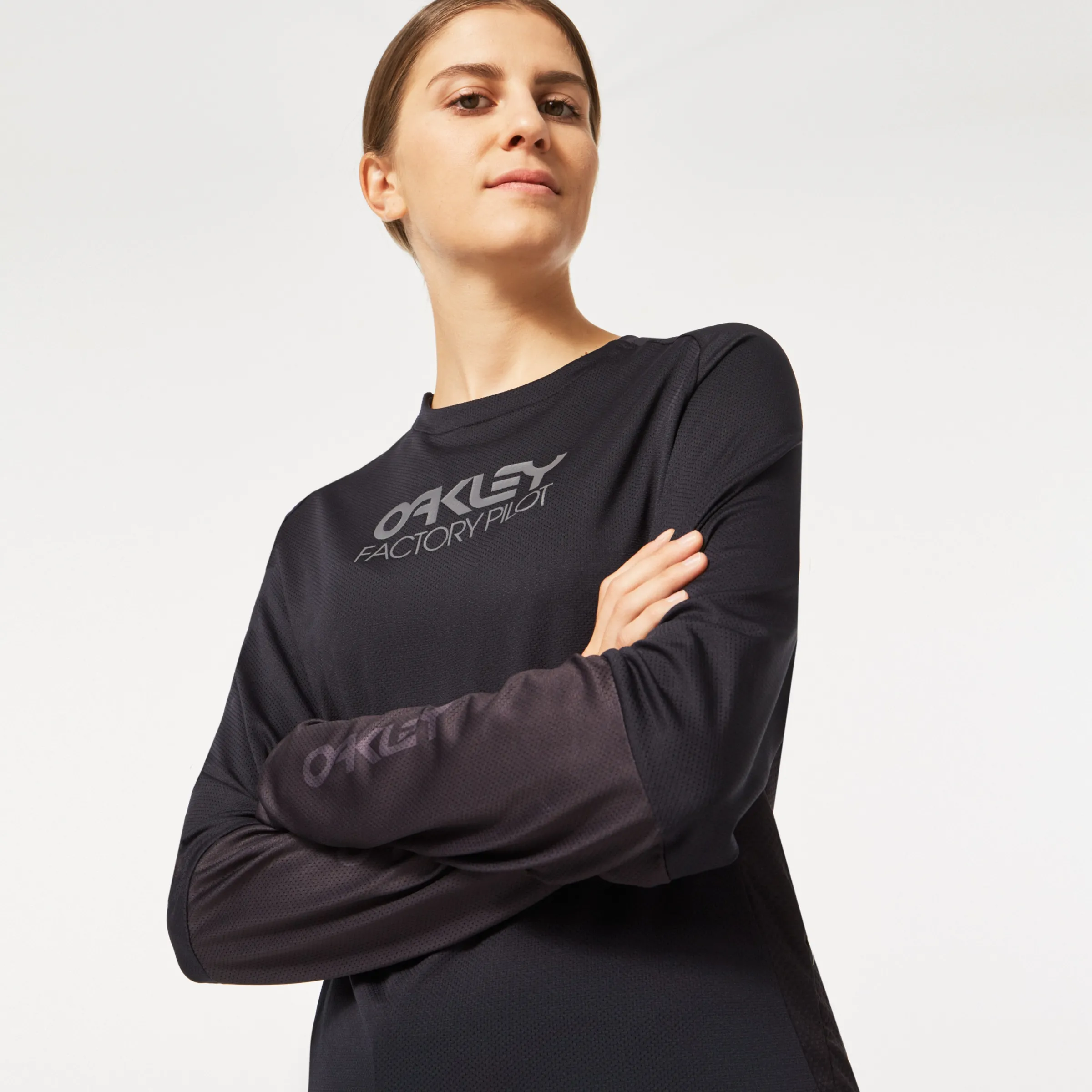 Oakley Wmns Factory Pilot Ls Jersey Blackout Discount