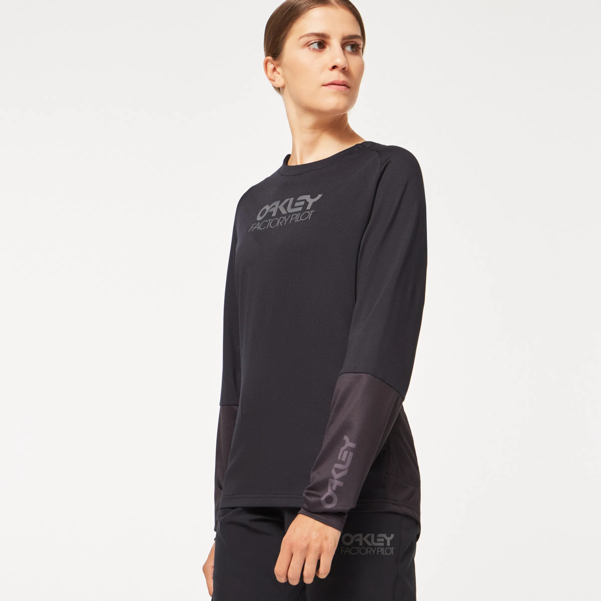 Oakley Wmns Factory Pilot Ls Jersey Blackout Discount
